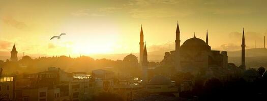 hagia Sofia às nascer do sol foto