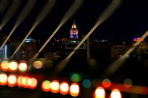 galata torre às noite foto