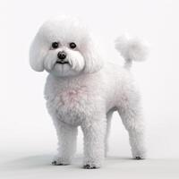 ai generativo bichon frise procriar cachorro isolado em uma Claro branco fundo foto