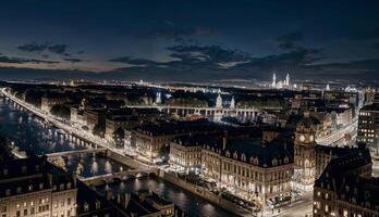 a cativante beleza do a capital da cidade iluminado Horizonte ai gerado foto