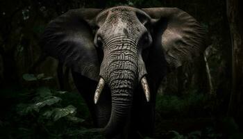 africano elefante caminhando dentro tranquilo região selvagem área gerado de ai foto