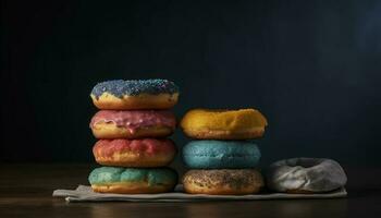 pilha do caseiro gourmet biscoitos e rosquinhas gerado de ai foto