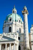 santo Charles Igreja localizado em a sul lado do Karlsplatz dentro Viena construído em 1737 foto
