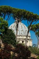 cúpula do a papal basílica do st. Peter dentro a Vaticano visto a partir de a frasco vaticano foto