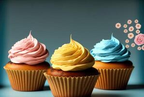 delicioso e fresco Bolinho bandeira uma doce sobremesa generativo ai foto