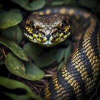 serpente às chuva floresta ai generativo foto