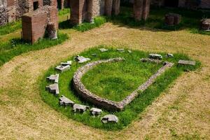 detalhe do a estádio do domiciano em a palatina Colina dentro Roma foto