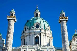 santo Charles Igreja localizado em a sul lado do Karlsplatz dentro Viena construído em 1737 foto