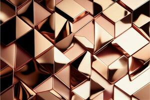 Rosa bronze espumante lustroso metal abstrackt padrão. generativo ai foto