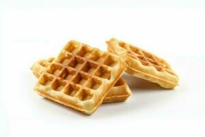 cozido Belga waffles. gerar ai foto