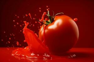 vermelho tomate splash. gerar ai foto