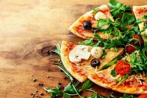 italiano pizza Comida refeição jantar almoço restaurante fundo foto