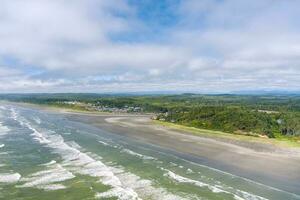 aéreo Visão do a de praia às seabrook, Washington foto