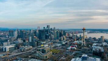 Seattle, Washington Horizonte às pôr do sol foto