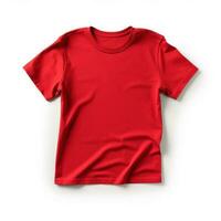 vermelho camiseta brincar isolado foto