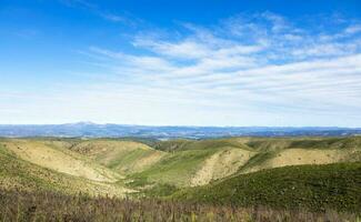 colinas coberto com verde Relva às baviaanskloof foto