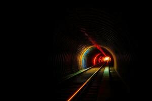 uma luz às a fim do uma túnel. ai gerado foto