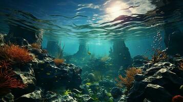 meio Ambiente debaixo a mar ai generativo foto