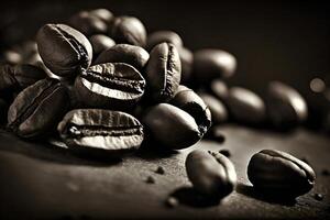 aromático café feijões, a odor do cafeína. ai generativo foto
