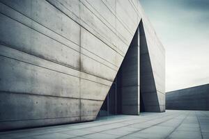 moderno concreto prédio, perspectiva visualizar. ai generativo foto
