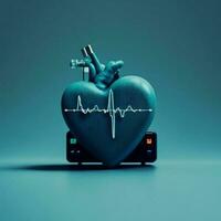 coração monitor medindo vital sinais, médico tecnologia. generativo ai. foto
