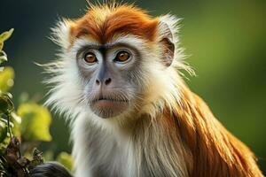 a patas macaco Além disso conhecido Como a wadi macaco ou hussardo macaco. generativo ai foto