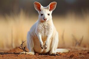 branco colori albino canguru. generativo ai foto