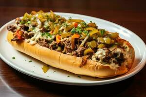 delicioso Filadélfia cheesesteak. generativo ai foto