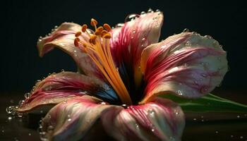 vibrante cores do solteiro flor dentro molhado tropical clima gerado de ai foto