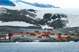 científico base dentro Antártica foto