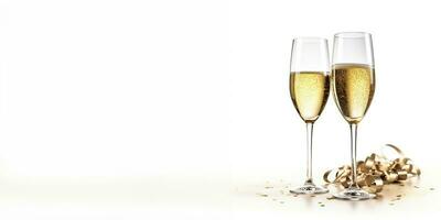 celebração torrada com champanhe isolado em branco fundo com uma Lugar, colocar para texto foto