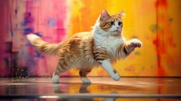 ai gerado persa gato caminhando foto