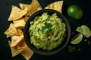 guacamole tigela Lima salgadinhos. gerar ai foto