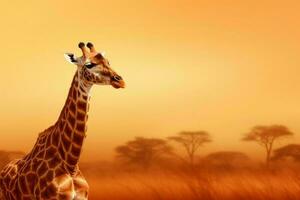 girafa animal africano savana. gerar ai foto