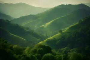 selvagem natureza Visão panorama. gerar ai foto