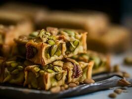 foto do sortido pistache baklava. ai gerado