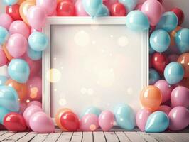 aniversário fundo com balões foto