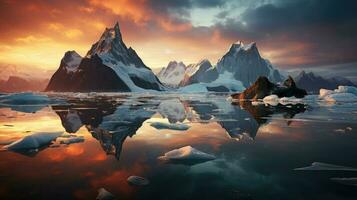 iceberg dentro Antártica ai gerado foto