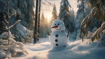 boneco de neve fundo ai gerado foto