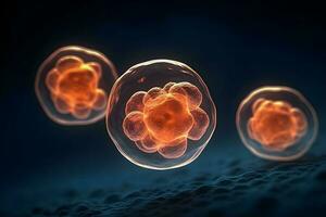 células com núcleo . transparência célula membrana . criada de generativo ai . foto