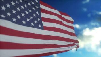 lindo americano bandeira acenando dentro lento movimento. patriotismo conceito. 3d ilustração foto