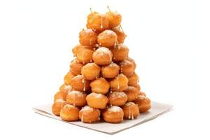 croquembouche branco isolado fundo Comida fotografia ai gerado foto