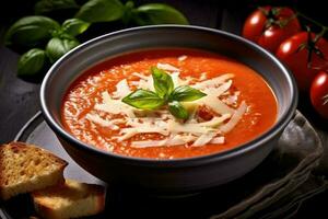 tomate sopa creme Comida fotografia ai gerado foto