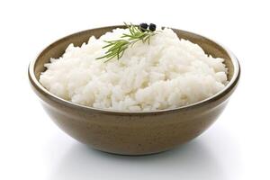 estoque foto do arroz Comida fotografia isolado branco fundo ai gerado