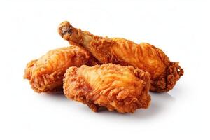 estoque foto do frito frango Comida fotografia isolado branco fundo ai gerado