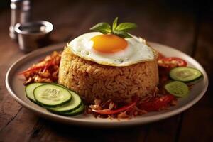 estoque foto do nasi Goreng Comida Comida fotografia estúdio ai gerado