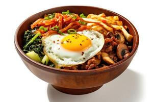 estoque foto do bibimbap Comida fotografia estúdio luz ai gerado