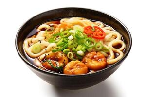 udon japonês branco isolado fundo Comida fotografia ai gerado foto