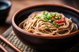 soba japonês fotografia Comida fotografia ai gerado foto