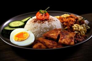 estoque foto do nasi uduk Comida Comida estúdio de fotografia ai gerado